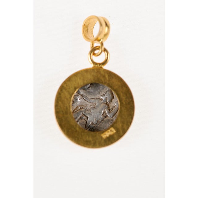 Metal Ancient Greek Drachm Pendant For Sale - Image 7 of 10