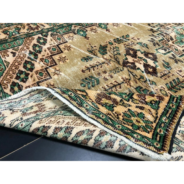 Vintage Distressed Turkish Area Rug For Sale - Image 10 of 11