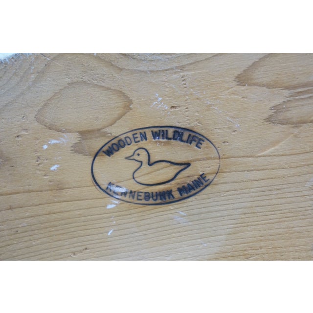 Vintage Wooden Wildlife Kennebunk Maine Hand Carved Solid Pine Swan Decoy 24" For Sale - Image 13 of 15