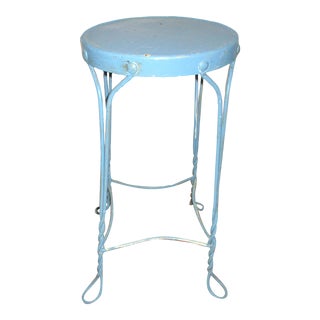 1930s Vintage Twisted Metal Wire Ice Cream Parlor Stool For Sale