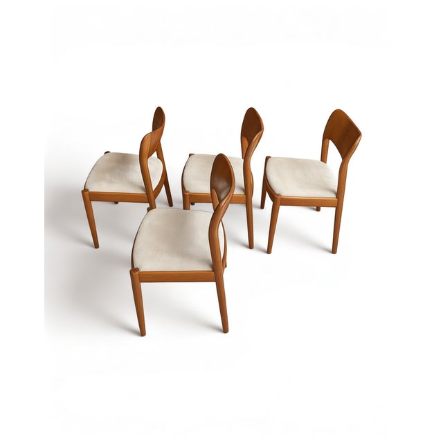 Niels Koefoed Danish Modern Dining Chairs in Teak by Niels Koefoed for Koefoeds Hornslet Møbelfabrik A/S, Denmark, 1970s, Set of 4 For Sale - Image 4 of 18