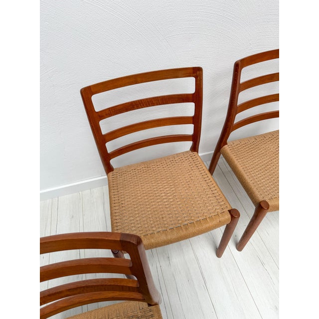 Vintage Danish Teak Dining Chairs No. 85 by Niels O. Møller from J.L. Møllers, 1970s, Set of 4 For Sale - Image 4 of 10