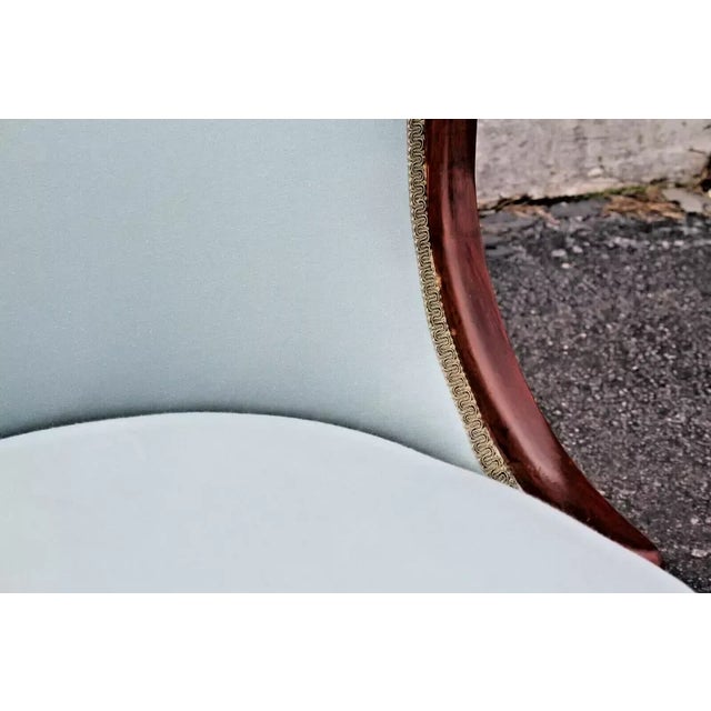 1940s Cherry Wood Regency Chairs with New Upholstery For Sale - Image 9 of 12