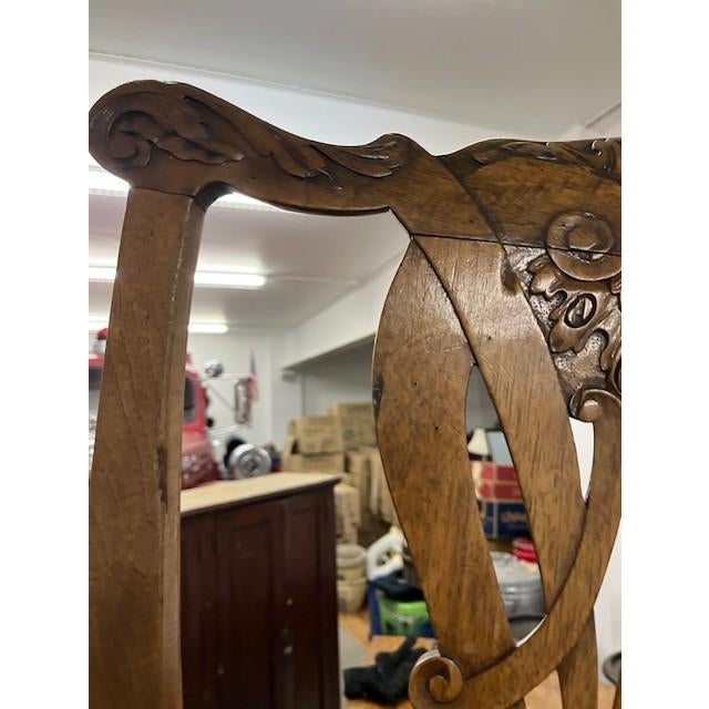 Late 1700s Irish Hand Carved Walnut Chippendale Side Chairs Set of 10 For Sale - Image 16 of 16