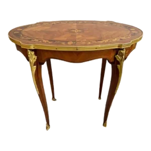 Early 20th Century Louis XIV French Marquetry and Ormolu Baroque Side Table