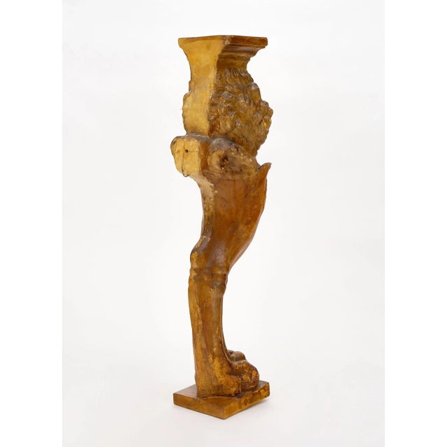 Vintage Stucco Lion Pillars For Sale - Image 9 of 10