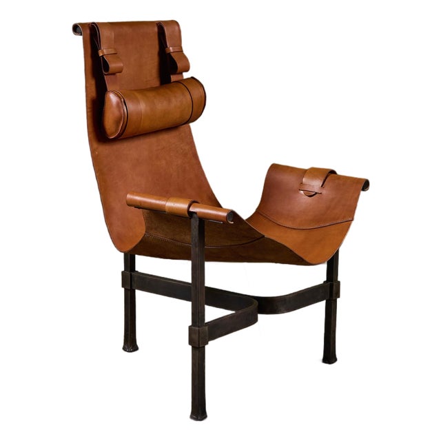 Jean-Paul Rykaert Leather Sling Chair For Sale