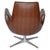 Mid 20th Century Pair of Mid-Century Brown Leather Chairs With Metal Base. Italy, 1970s For Sale - Image 5 of 7