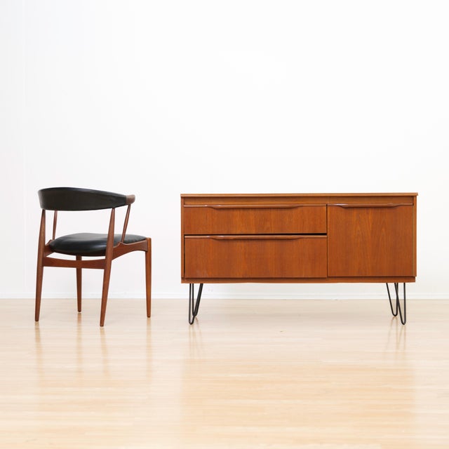 Mid-Century Modern Mid Century Teak Sideboard Cabinet on Hairpin Legs For Sale - Image 3 of 8