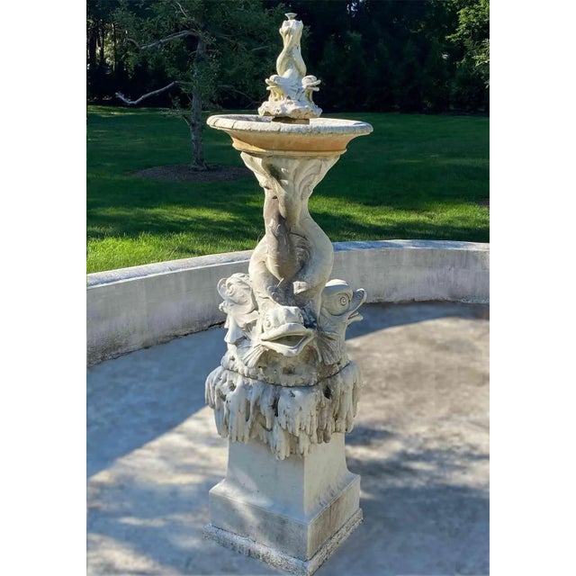Stone Antique Italian Carrara Marble Fountain For Sale - Image 7 of 7