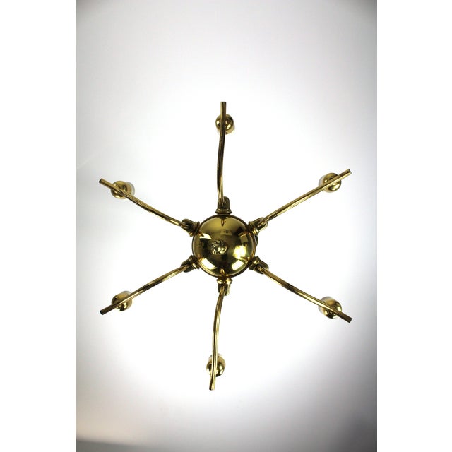 Gold Vintage Austrian Chandelier attributed to Hugo Gorge for Eduard Schmelz, 1930s For Sale - Image 8 of 15