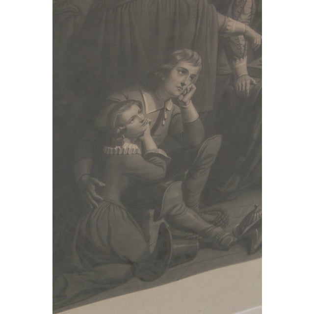 Sculpture Materials Vintage 19th C. Engraving Pilgrim Signing For Sale - Image 7 of 13