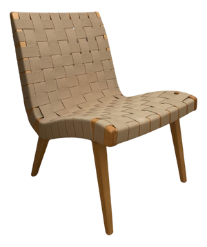 Lounge Chair with Flax Webbing and Clear Maple Finish by Jens Risom for Knoll Inc.