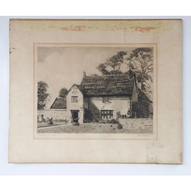 Vintage Sulgrave Manor in England Etching For Sale - Image 4 of 5