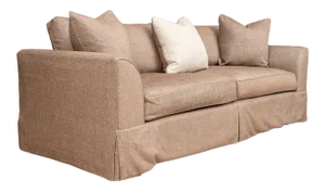 Custom-Made Transitional Four-Seat Sofa With 3 Accent Pillows