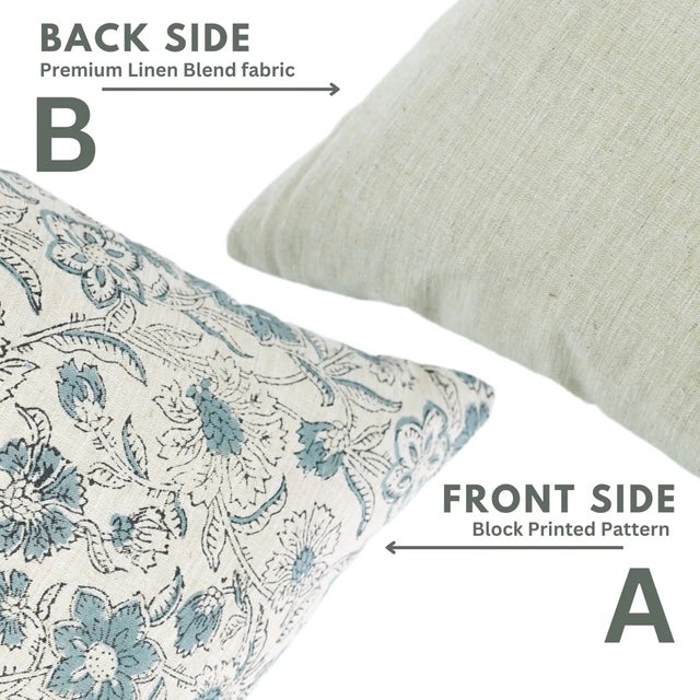 Fabdivine Linen Blend Throw Pillow Cover, Jarui-18x18 Inch For Sale - Image 4 of 5