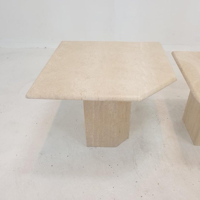 Italian Travertine Coffee or Side Tables, 1980s, Set of 3 For Sale - Image 13 of 18