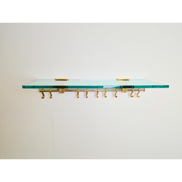 Brass and Glass R14G Wall-Mounted Coat Rack from Peter Ghyczy, 1980s For Sale - Image 13 of 18