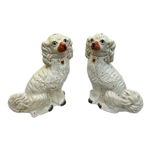 Late 19th Century Pair Staffordshire Dogs