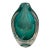 Buzz Blodgett Signed Aqua and Clear Art Glass Controlled Bubble Bud Vase 1989 For Sale