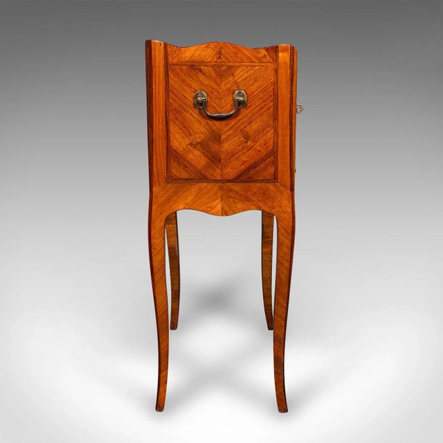 Late 19th Century Antique Side Table, Italian, Kingwood, Marble, Bedside Nightstand, Victorian For Sale - Image 5 of 12