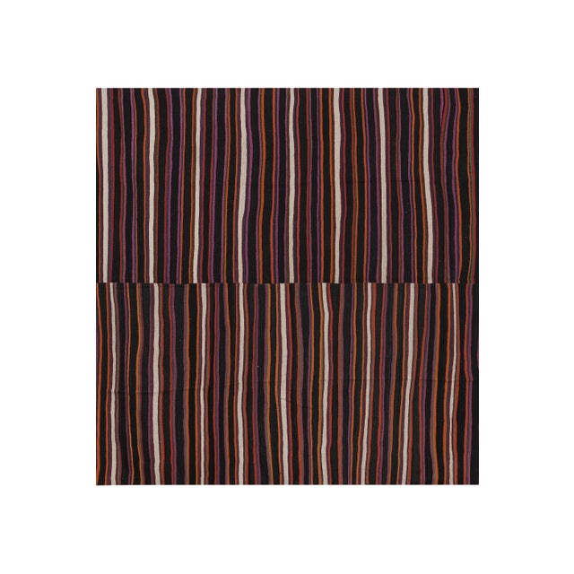 Striped Turkish Kilim Rug 9'1'' X 11'1'' For Sale - Image 6 of 11
