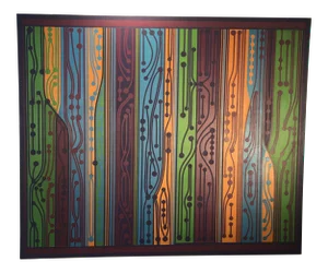 1960s Vintage Kenneth Pawula Acrylic Painting on Canvas