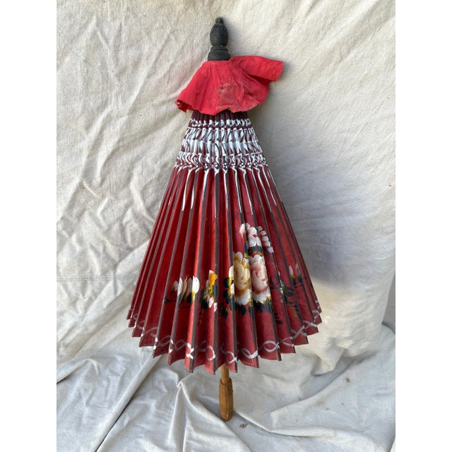 Vintage Asian Paper Umbrella Parasol For Sale - Image 4 of 12