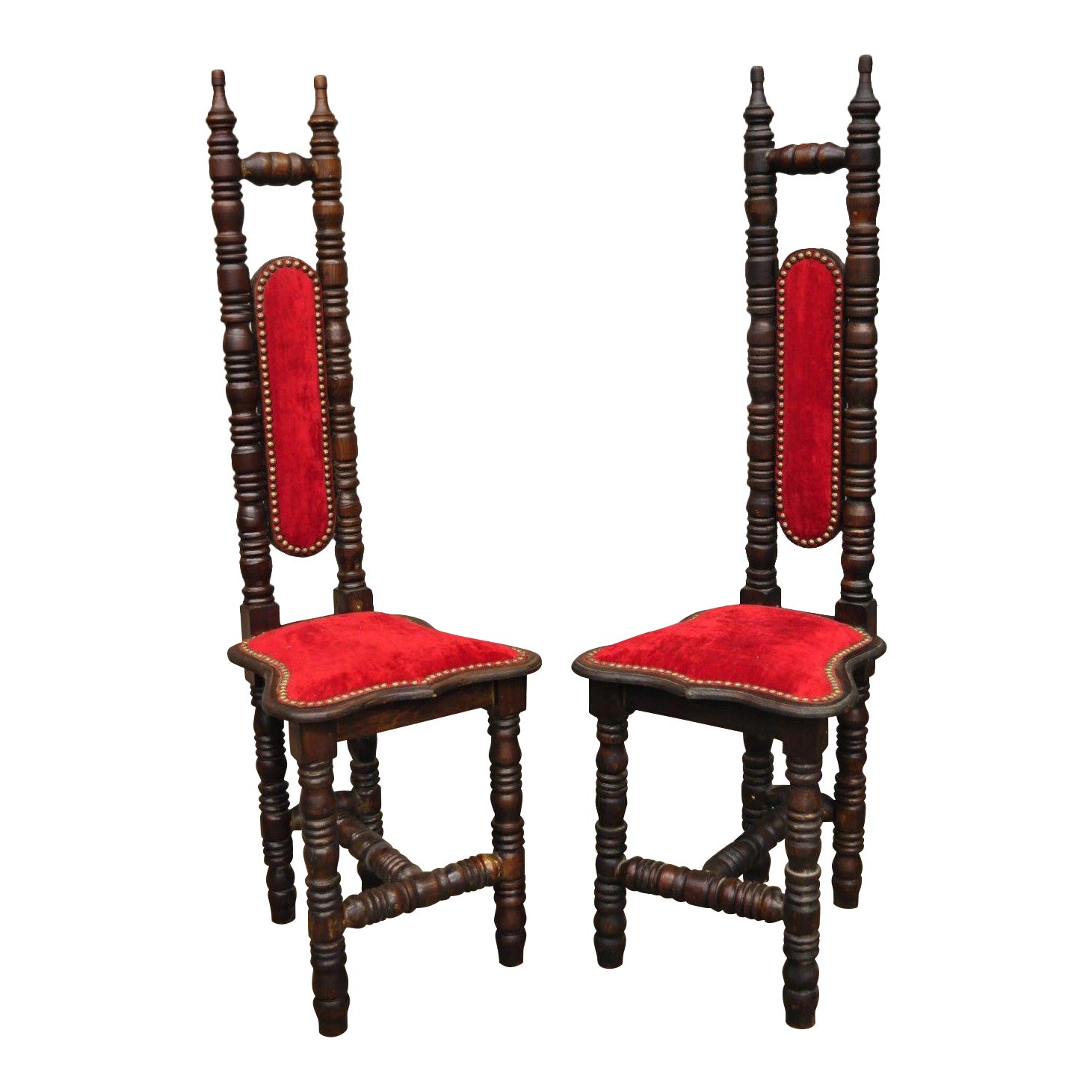 Vintage Spanish Jacobean Renaissance Revival Gothic Red Hall Prayer