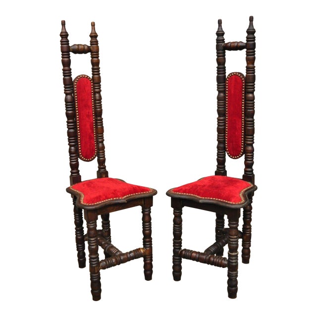 Vintage Spanish Jacobean Renaissance Revival Gothic Red Hall Prayer