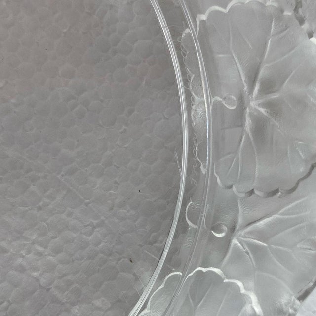 Lalique Set Ten Vintage French Lalique Crystal Honfleur (Geranium) Dessert Plates For Sale - Image 4 of 10