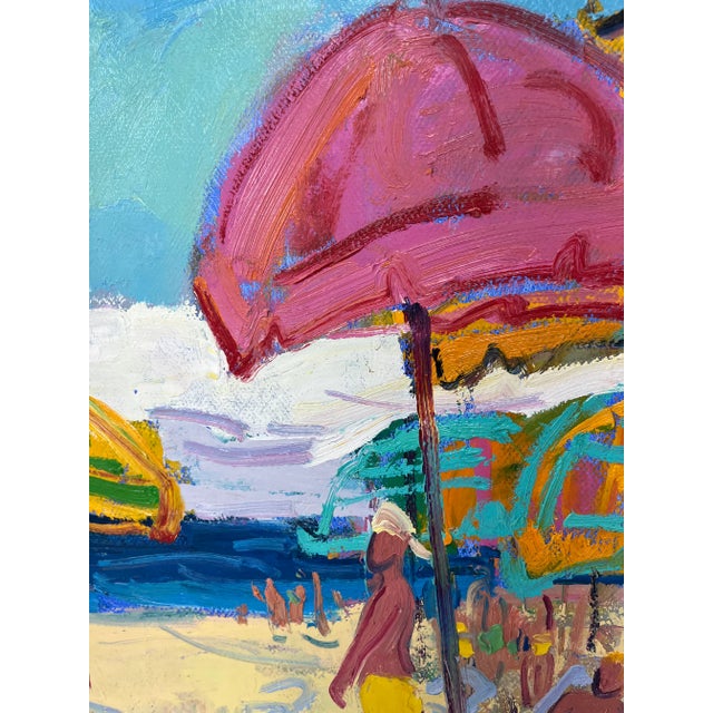 Blue Impressionistic Seascape Original Oil Painting For Sale - Image 8 of 9