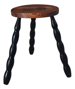 French Bobbin Tripod Stool, 1940s