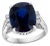 8.15 Ct Mid Night Blue Sapphire & .20 Ct Diamond Cocktail Ring, Platinum, Estate For Sale