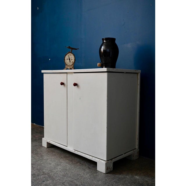 Art Deco Retro Cabinet with Painted Wooden Shelves, 1940s For Sale - Image 9 of 18