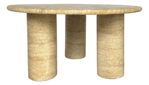 Modern Tan Round Concrete Accent Table