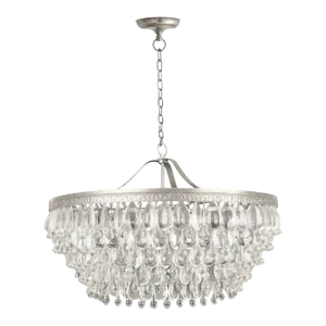 Hollywood Regency Style Circular Cascade Design Crystal Chandelier