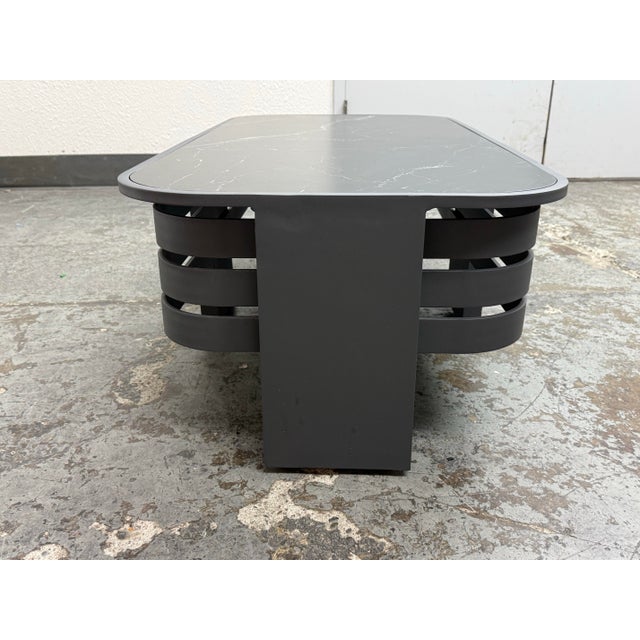 AllModern Ari Sintered Stone + Aluminum Outdoor Coffee Table For Sale - Image 4 of 12