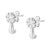 Haus of Brilliance 14K White Gold 3/4 Cttw Diamond Floral Cluster Drop and Dangle Stud Earrings For Sale - Image 4 of 6