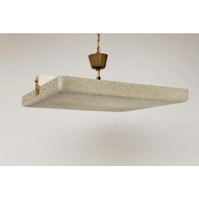 Large Mid-Century Square Recessed Lamp in Acrylic Glass and Brass, 1960s For Sale - Image 6 of 13