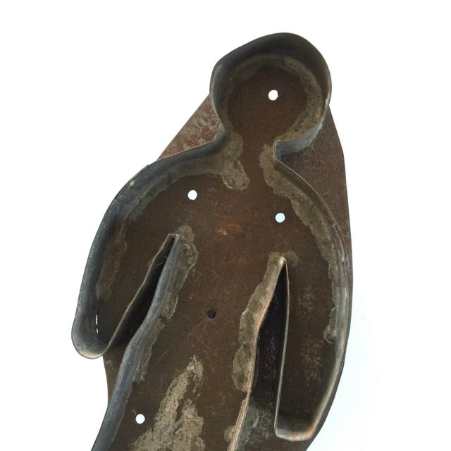 Farmhouse Late 19th Century Large Primitive Tin Boy Cookie Cutter Amish Style Farmhouse Decor For Sale - Image 3 of 8