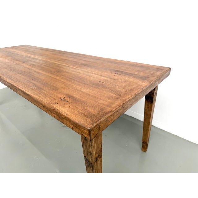 Farmhouse Table in Beechwood with Tapered Legs, France, 1970s For Sale - Image 13 of 18