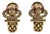 Vintage 18k Gold Diamond and Ruby Buckle Huggie Earrings, A Pair For Sale