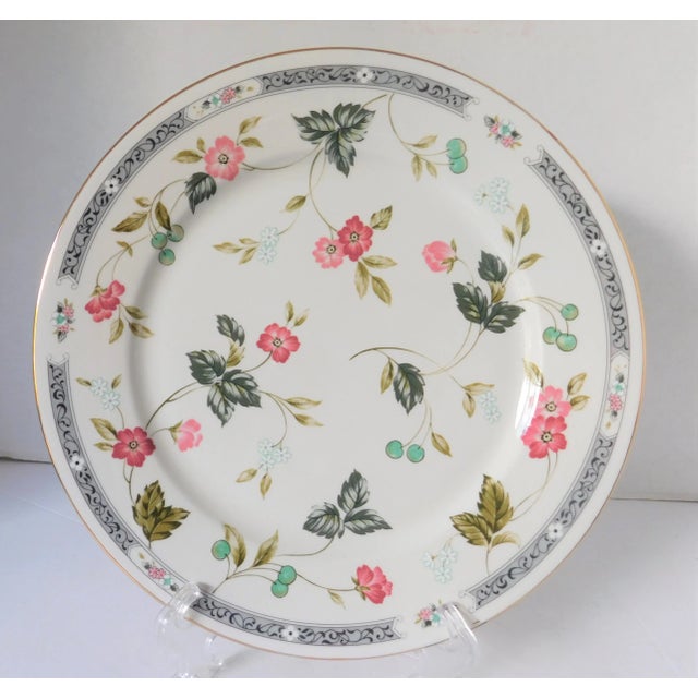 1980s Andra Sadek Vintage Floral Chinoiserie, Hollywood Regency Porcelain Cake/Serving Plate For Sale - Image 12 of 13