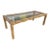 Carved Faux Bois Glass Top Coffee Table For Sale