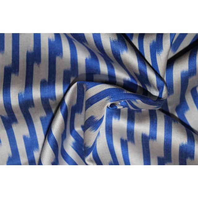 2020s Blue Silk Ikat Pillow For Sale - Image 5 of 7