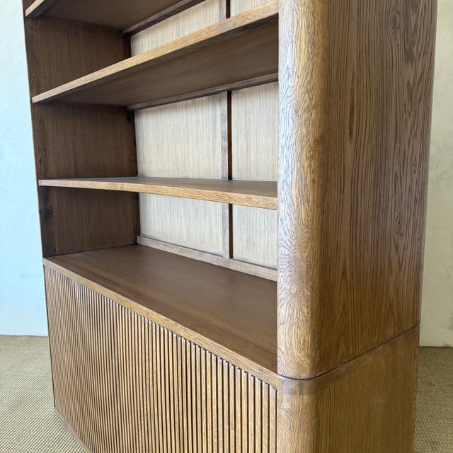 Reed 4 Shelf Oak Bookcase 84"h For Sale - Image 12 of 13