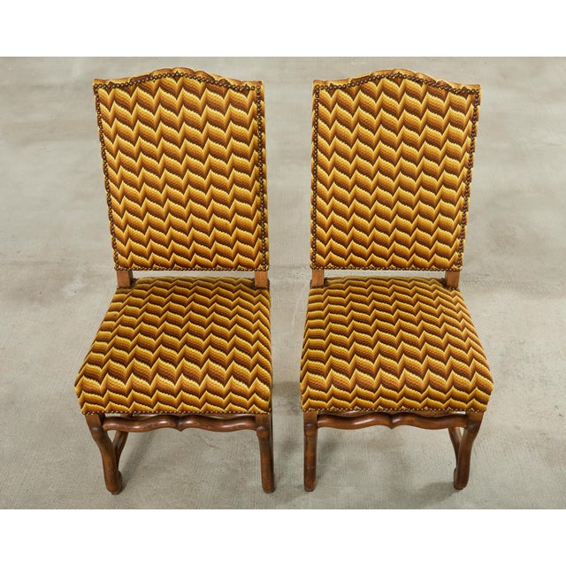 Set of Eight French Louis XIII Os De Mouton Maple Dining Chairs For Sale In Sacramento - Image 6 of 17