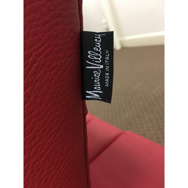 Maurice Villency Natuzzi for Maurice Villency Red Leather Couch Made in Italy For Sale - Image 4 of 7
