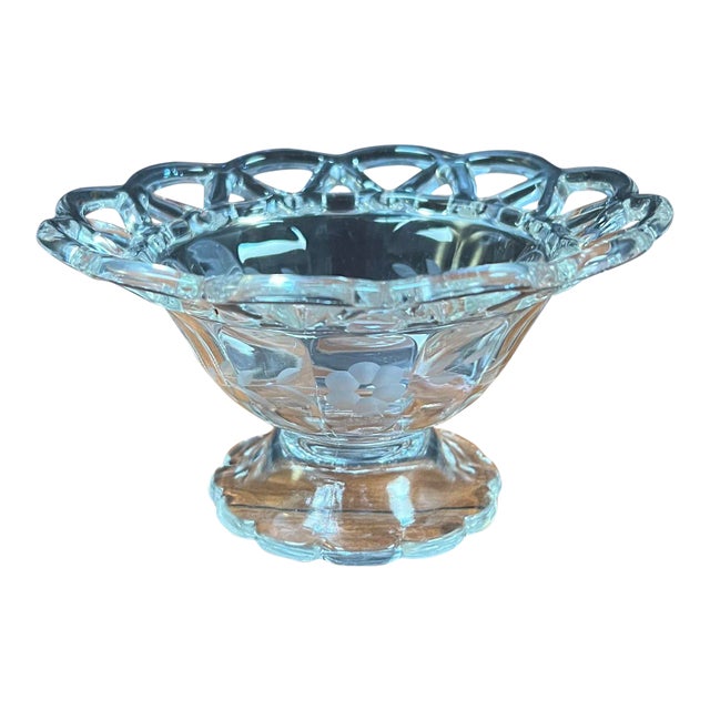 Early 20th Century "Crochet" Compote Glass For Sale